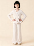 5-14Y Kid Girls Suit Fashion Suit Casual School Suits 2 Pcs Set