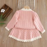 1-6T Kid Baby Girls Autumn Winter Knitted Suit 2 Pcs Set