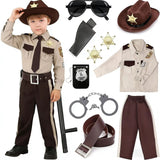 3-8T Kids Boy Police Uniform Suit Halloween Cosplay Costume