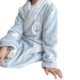 Girls' Loungewear Princess Aisha Home Nightdress Warm Thickened Princess Elsa Bathrobe