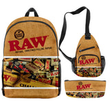 Kid Student Cigar Backpack Trend Casual School Bag 3 Packs