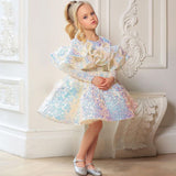 Kid Baby Girl Princess Pompous Yarn Evening Host Dresses