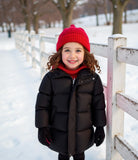 3-8Y Kid Girl Cotton Long Thickened Winter Fur Collar Hooded Coats Jacket