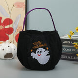 Embroidered Halloween Portable 3D Candy Pumpkin Lantern Bag Basket