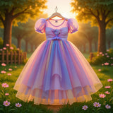 2-8T Kid Baby Girl Cotton Unicorn Mermaid Princess Dresses
