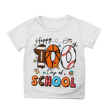 Kid Girl Boy 100 Days of School Print Round Neck Short Sleeve T-shirt Tops