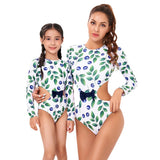 Swimsuit Women's Long-sleeved One-piece To Cover The Belly and Look Thin. Parent-child Ratio Swimsuit
