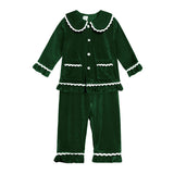 0-12T Kid Baby Boy Girl Golden Velvet Long Sleeve Homewear Pajamas