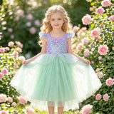 1-6Y Kid Baby Girls Fly Sleeve Mesh Sweet Sequins Princess Dresses
