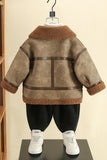1-8T Kid Baby Boy Rantuo Fleece Leather Jacket Coats Top