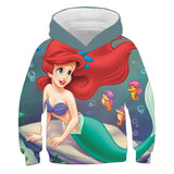1-12T Kid Baby Girl Mermaid 3D Digital Printing Hoodie