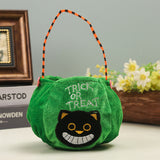 Embroidered Halloween Portable 3D Candy Pumpkin Lantern Bag Basket