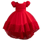 Kid Girls Wedding Trailing Performance Dresses