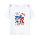 Kid Boy Girl American Dude Printed July 4th Independence Day Short Sleeve T-Shirt
