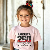 United States of America 250th Anniversary July 4th  Kid Boy Girl Shirts