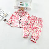 6M-4T Baby Girl Boy Long-sleeved Imitation Silk Pajamas