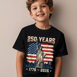 Kid Boy Cotton 250th Anniversary Aesthetic Printing Independence Day T-shirt Tops
