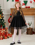 3-10T Kid Girl Long Sleeve Mesh Princess Christmas Dresses