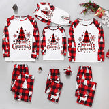 Family Matching Home Christmas Plaid Patchwork Print Pajamas
