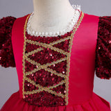 4-14T Kid Girl Princess Temperament Long Dress Mesh Christmas Dresses
