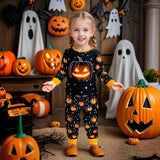 1-8Y Kid Baby Girl Halloween Suit Cartoon Pumpkin Skull Funny 2 Pcs Set