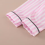 6M-4T Baby Girl Imitation Silk Striped Loungewear Long-sleeved Pajamas