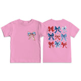 Kid Boy Girl USA Independence Day Printed Crew Neck Short Sleeve T-Shirt