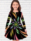 2-10T Kid Girl Foreign-style Sweet Colorful Casual Dresses