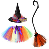 1-4T Baby Girl Halloween Witch Set Cosplay Bat Wizard 3 Pcs Set