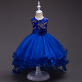 Kid Girl Bronzing Embroidered Mesh Wedding Flower Tutu Dresses
