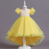 Kid Girls Piano Birthday Puffy Princess Dresses