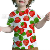 Kid Baby Boy Girl Fun Fruit 3D Digital Printing Casual Short Sleeve T-Shirt