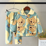 Kid Baby Boy Flannel Autumn Winter Loungewear Pajamas