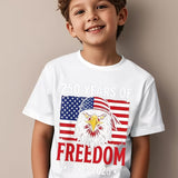 Kid Boy Cotton  Vintage American 250th Anniversary Printed  T-Shirt