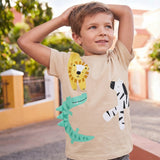 Kid Baby Boy Summer Short-sleeved Fashion Dinosaur Crew Neck T-shirt
