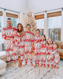 Family Matching Christmas Red and White Contrasting Parent-child Pajamas Loungewear