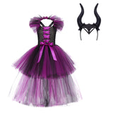 Sleeping Spell Costume Halloween Demon Witch Mesh Tutu Dress Dark Witch