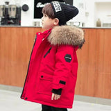 4-14T Kid Boy Girl Fur Collar Parker Padded Jacket Coats