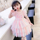 Kid Girls Summer Princess Fluffy Yarn Dresses