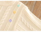 1-6T Kid Baby Girls Autumn Winter Wool Flared Knitted Suit 2 Pcs Set