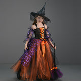 Halloween Children's Costume Girl Skirt Spider Witch Costume Stage Show Cosplay