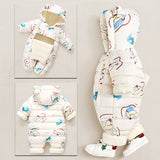 Baby Winter Cotton Climbing  Down Cotton One-piece Plush Rompers