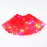 Kid Girl Sequined Led Illuminated Tutu Half-body Mesh Skirts