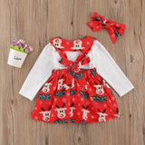 Baby Girl Boy Christmas Print Jumpsuit Rompers Dress 2 Pcs
