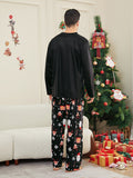 Family Matching Santa Claus Letter Deer Christmas Parent-child Loungewear Pajamas