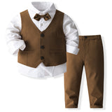 6M-8T Kid Baby Boys Spring Autumn Wedding Banquet 4 Pcs Set
