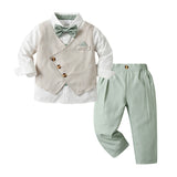 6M-8T Kid Girl Gentleman Spring Autumn Fake Long-sleeved Suit 2 Pcs Set