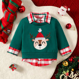 Baby Girl Boy European American Autumn Christmas Plaid Sweatshirts