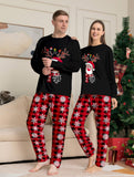 Family Matching Deer Snowflake Plaid Christmas Parent-child Pajamas