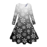 3-10Y Kid Girl Spring Winter Printed Christmas Dresses